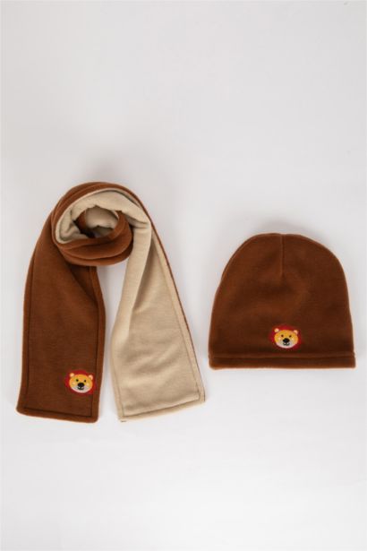 طقم بيبي اولادي سكارف و ايس كاب - قطعتين