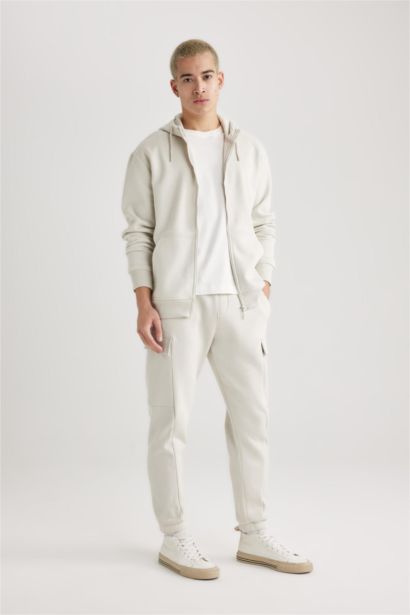 Regular Fit tall hem Fleece Pocket Trousers