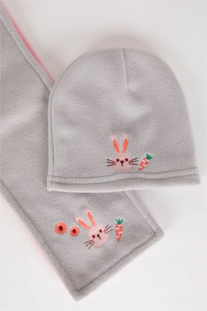 Baby Girl 2 Piece Fleece Scarf Beret Set