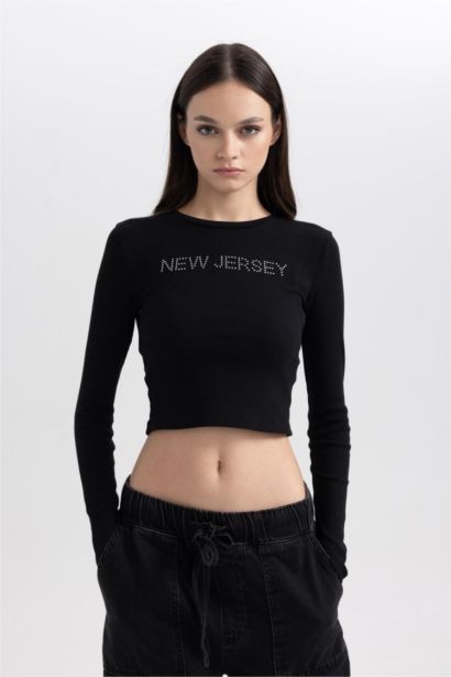 Slim Fit Crew Neck Camisole Long Sleeve T-Shirt