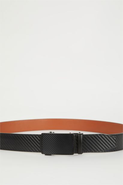 Ерлерге арналған тікбұрышты тоғалы жасанды былғары джинс белдігі