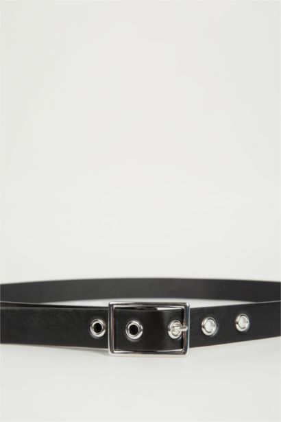 Kadın Dikdörtgen Toka Suni Deri Günlük Kemer