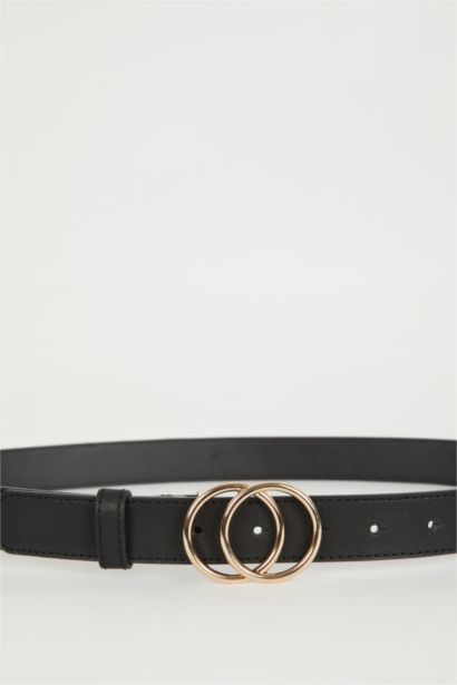 Kadın Oval Toka Suni Deri Oval Jean Kemeri