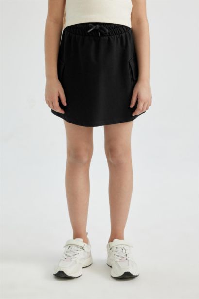 Girl Thin Sweatshirt Fabric Regular Fit Knitted Skirt