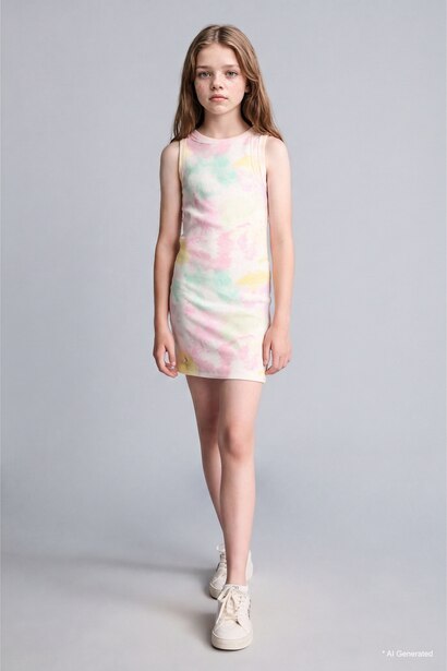 Girl Regular Fit Sleeveless Knitted Dress