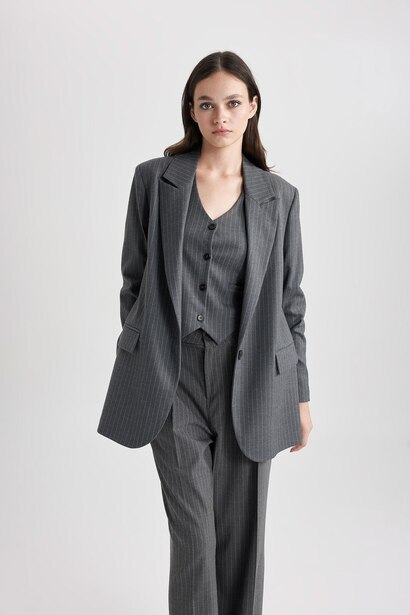Oversize Fit Woven Blazer