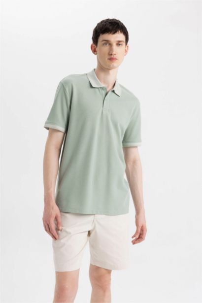 New Regular Fit Short Sleeve Basic Polo T-Shirt