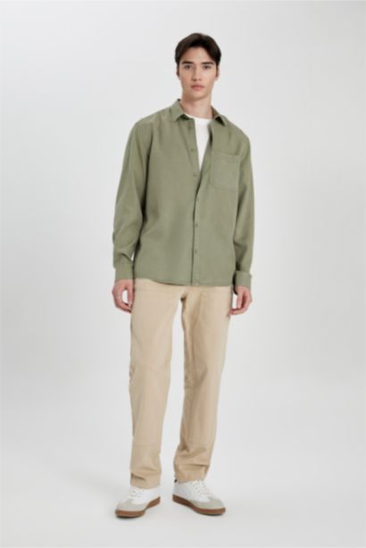 بنطلون وايد ليج برجل واسع وخصر عادي