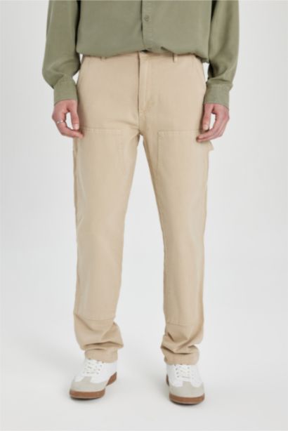 بنطلون وايد ليج برجل واسع وخصر عادي