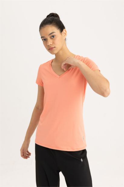 Standard Fit V-Neck Heavy Fabric Sports T-Shirt