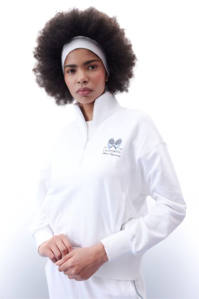 DeFactoFit Oversize Fit Stand-up Collar Sports Sweatshirt