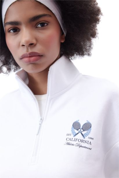 DeFactoFit Oversize Fit Stand-up Collar Sports Sweatshirt