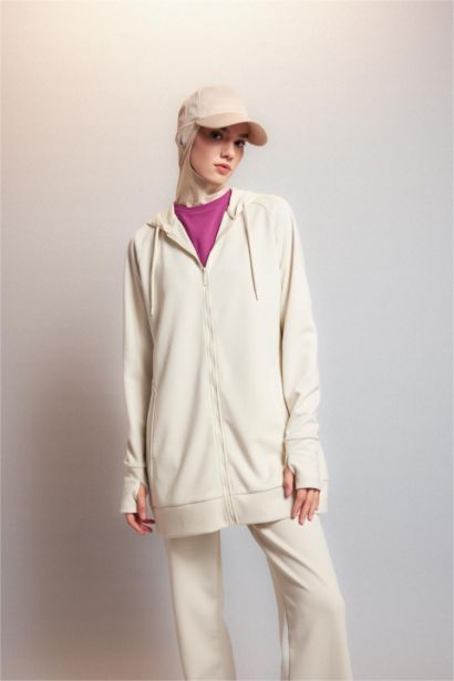 Regular Fit Scuba Fabric Cardigan