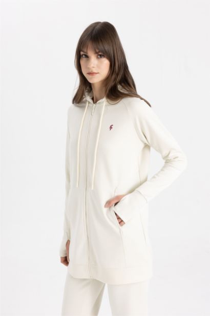 Regular Fit Scuba Fabric Cardigan