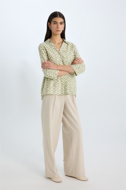 Regular Fit V-Neck Long Sleeve Shirt