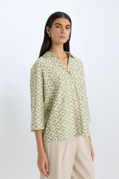 Regular Fit V-Neck Long Sleeve Shirt