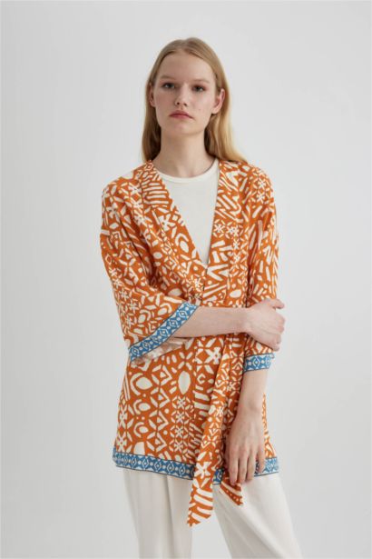 Oversize Fit Shawl Collar Long Sleeve Blouse