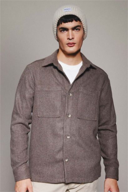 قميص قطن بولو كم طويل قصة عادية