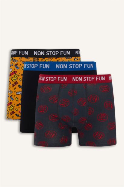 Regular Fit Patterned 3 Piece Boxers