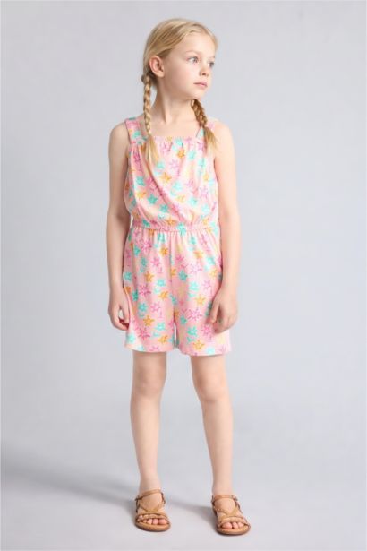 Girl Regular Fit Printed Sleeveless Jumpsuit