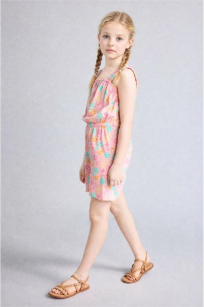 Girl Regular Fit Printed Sleeveless Jumpsuit