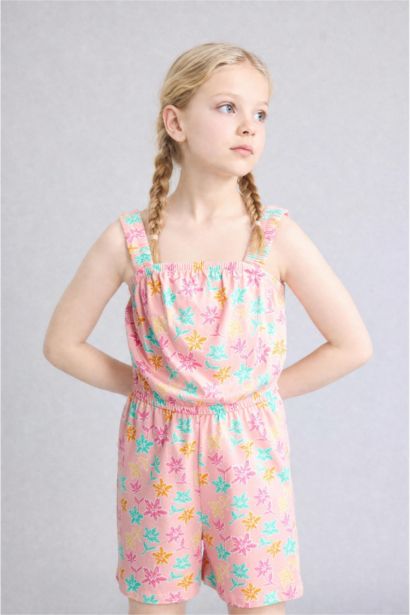 Girl Regular Fit Printed Sleeveless Jumpsuit
