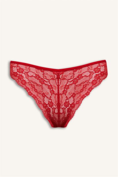 Kırmızı Dantel Brazilian Slip Külot