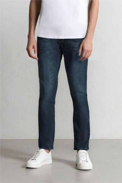 بنطلون جينز بيدرو سليم فيت بخصر عادي