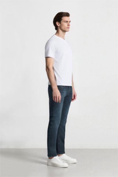 بنطلون جينز بيدرو سليم فيت بخصر عادي