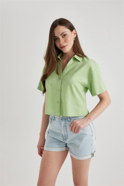 үлкен пішім Қысқа жеңді көйлек