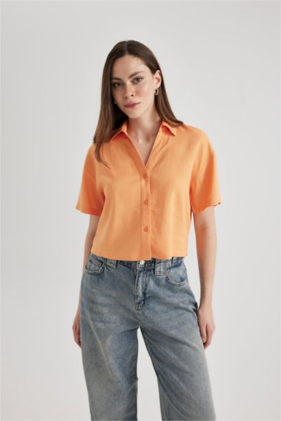 үлкен пішім Қысқа жеңді көйлек