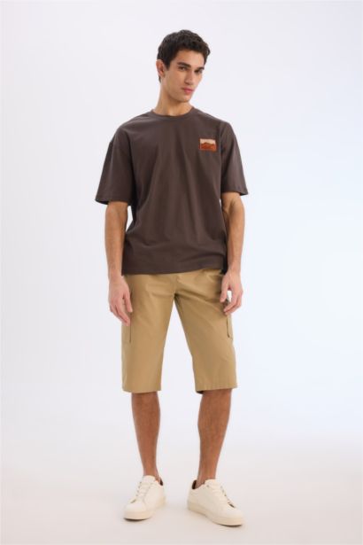 Oversize Fit Crew Neck Back Printed T-Shirt