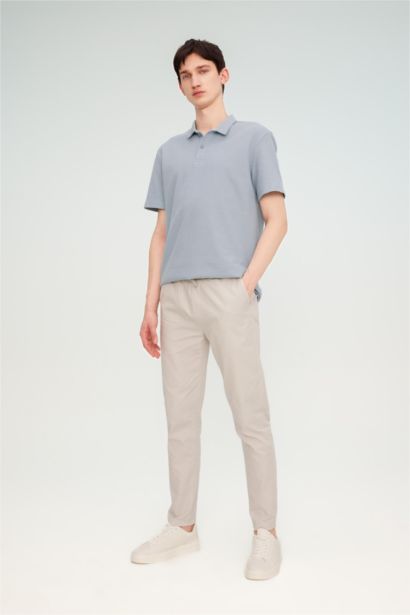 New Regular Fit Basic Düz Kısa Kollu Polo Tişört