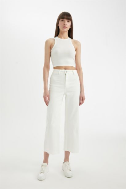 Yüksek Bel Culotte Pantolon