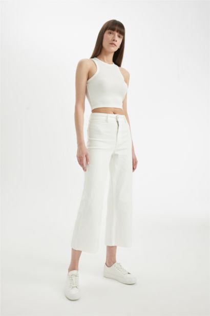 Yüksek Bel Culotte Pantolon