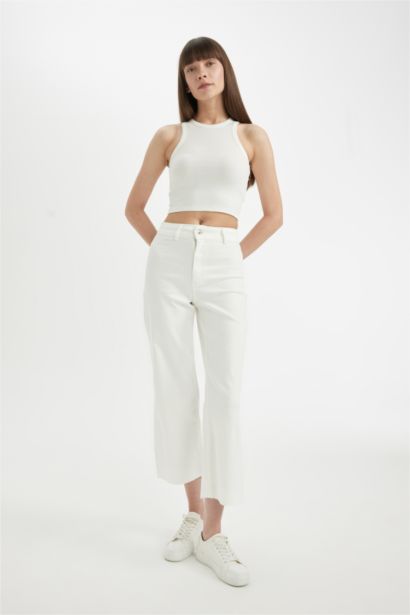 Yüksek Bel Culotte Pantolon