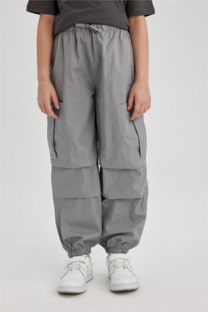 Pantalon Cargo Parachute en Coton pour Fille