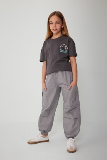 Pantalon Cargo Parachute en Coton pour Fille