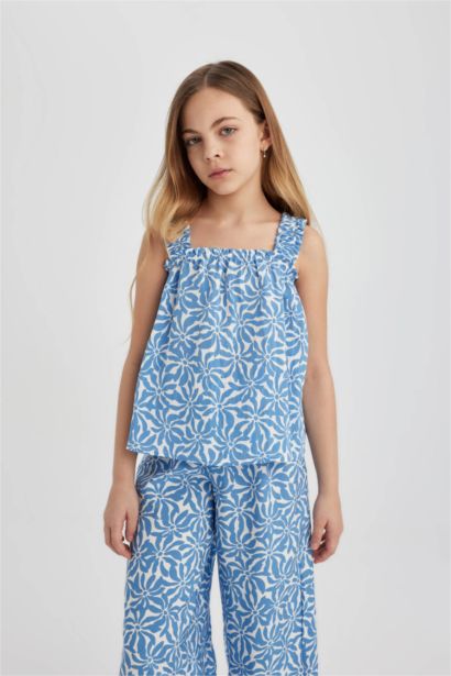 بلوزة بناتي بحمالات قصة مريحة