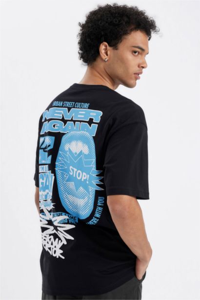 Comfort Fit Crew Neck Printed Short Sleeve T-Shirt