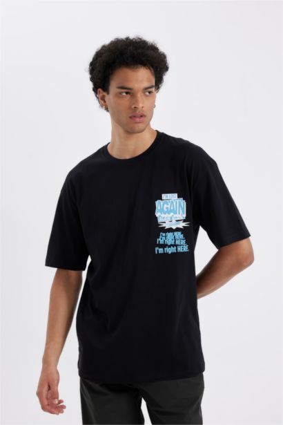 Comfort Fit Crew Neck Printed Short Sleeve T-Shirt