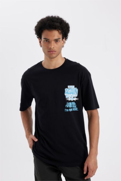 Comfort Fit Crew Neck Printed Short Sleeve T-Shirt