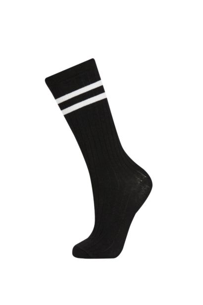 Длинные носки из хлопка для девочек, 2 пары, Школьная коллекция