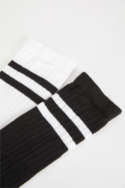 Длинные носки из хлопка для девочек, 2 пары, Школьная коллекция