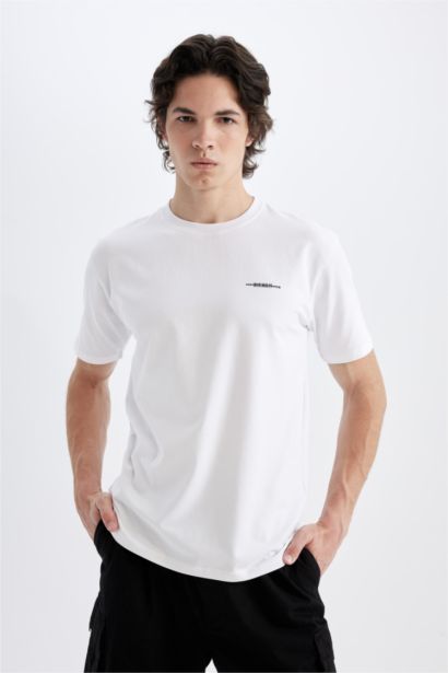 Regular Fit Crew Neck Printed Short Sleeve T-Shirt