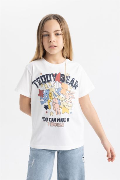 T-shirt imprimé à manches courtes pour fille