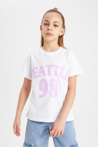 Girl Printed Short Sleeve T-Shirt