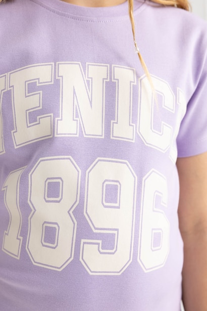 Girl Slim Fit Crew Neck Ribbed Camisole T-Shirt