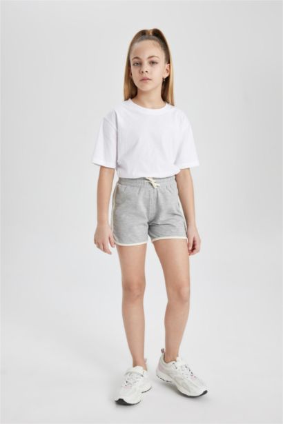 Short en Tissu Sweat Fin pour Fille
