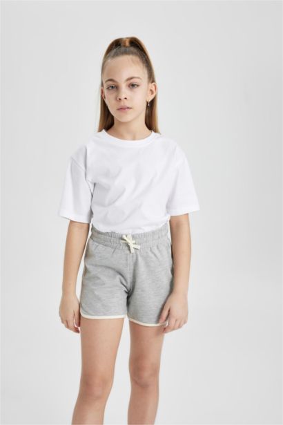 Short en Tissu Sweat Fin pour Fille